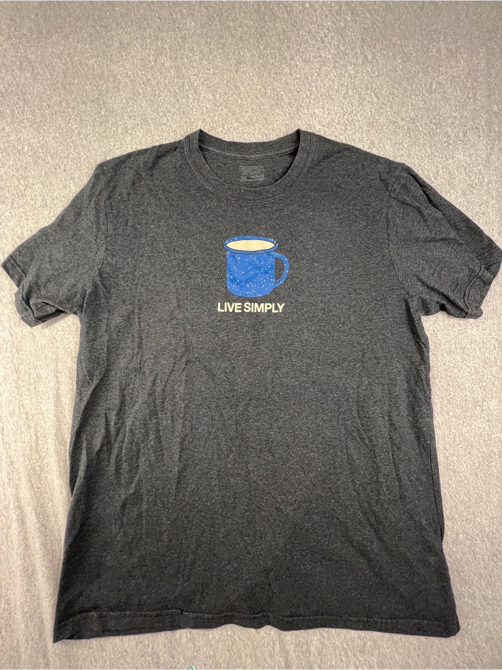 Patagonia Live Simply Graphic Tee - Charcoal with Blue Mug XXL